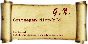 Gottsegen Nimród névjegykártya